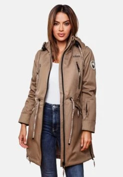 Marikoo Parkas Parka Mi-saison Femme Beige Foncé -Marikoo 0319de1b77ded218a65596d7b8e44fd9