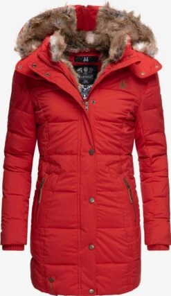 Marikoo Manteaux Courts Manteau D’hiver Femme Rouge