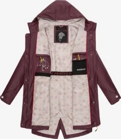 Marikoo Manteaux De Pluie Manteau Fonctionnel Femme Bordeaux -Marikoo 04766a8076acfb4e6440987e0f66e952