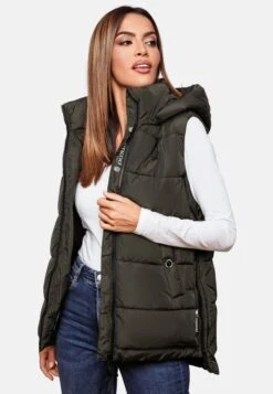 Marikoo Vestes Sans Manches Gilet Zarinaa Femme Vert Foncé -Marikoo 2258d88692fbbd45f9c216a528534b19