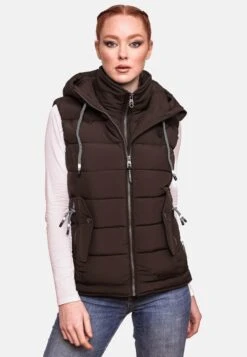 Marikoo Vestes Sans Manches Gilet Taisaa Femme Brun Foncé -Marikoo 230e22271f7a786f62e68d94c963b7c3