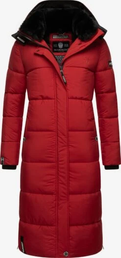 Marikoo Manteaux Dhiver Manteau D’hiver Femme Rouge Rubis