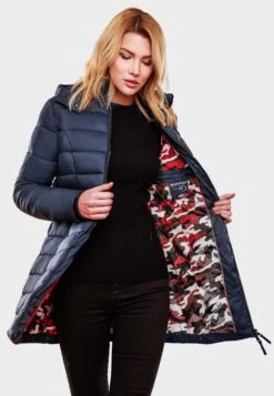 Marikoo Manteaux Courts Manteau D’hiver Abendsternchen Femme Bleu Nuit -Marikoo 2c71271afc623da7afe9fedac4172f35