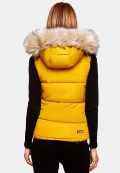 Marikoo Vestes Sans Manches Gilet Eisflöckchen Femme Jaune -Marikoo 37778c9d517050b16375ba903a05cc88