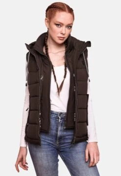 Marikoo Vestes Sans Manches Gilet Taisaa Femme Brun Foncé -Marikoo 3c547378d1f1700a09819d8fa3eb32f9