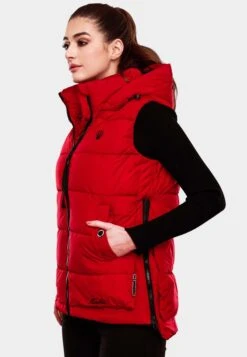 Marikoo Vestes Sans Manches Gilet Zarinaa Femme Rouge -Marikoo 3c77407c2dff4d50a4e9e250b305c09c