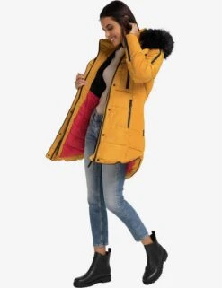 Marikoo Manteaux Dhiver Manteau D’hiver Moonshine Femme Jaune Dor -Marikoo 3ed32a6ceb9907a7e9ba82c101c8241f
