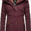 Marikoo Manteaux Courts Manteau D’hiver Femme Bordeaux