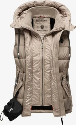 Marikoo Vestes Sans Manches Gilet Taisaa Femme Taupe -Marikoo 454b71b8cd92b7b324c9af0daba2ac41