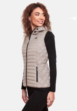 Marikoo Vestes Sans Manches Gilet Hasenpfote Femme Gris Clair -Marikoo 4d6a75b3ccf834d5b87f1773ea68bc13