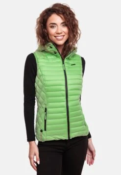 Marikoo Vestes Sans Manches Gilet Femme Vert -Marikoo 4e3a0a45af473ebaa9384d09a47d5cca