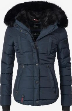 Marikoo Vestes Dhiver Veste D’hiver Lotusblüte Femme Bleu Foncé