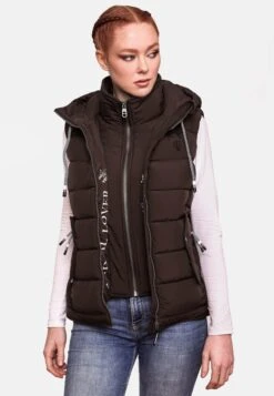 Marikoo Vestes Sans Manches Gilet Taisaa Femme Brun Foncé -Marikoo 622cbb5ac19925c657e73ab218087736