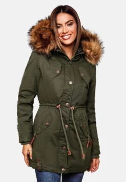 Marikoo Parkas Parka D’hiver Femme Kaki -Marikoo 70a29879aff7279818685aaf464332a9