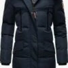 Marikoo Manteaux Dhiver Manteau D’hiver Schneesternchen Femme Bleu Marine
