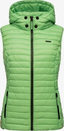 Marikoo Vestes Sans Manches Gilet Femme Vert -Marikoo 8300b1b437a34ee35a2306b729ad19f0