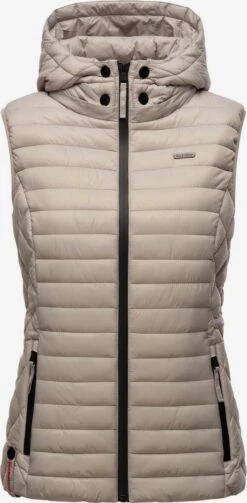 Marikoo Vestes Sans Manches Gilet Hasenpfote Femme Gris Clair
