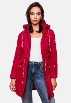Marikoo Parkas Parka Mi-saison Femme Rouge Feu -Marikoo 880b6d1629d1d558756de2db177d353f