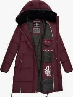 Marikoo Manteaux Dhiver Manteau D’hiver Femme Rouge Cerise -Marikoo 8982618d52f41187b566529fa145a534