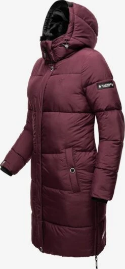 Marikoo Manteaux Dhiver Manteau D’hiver Femme Rouge Cerise -Marikoo 9208ad5a239b55217b3554200943e1f8