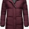 Marikoo Manteaux Dhiver Manteau D’hiver Femme Rouge Cerise