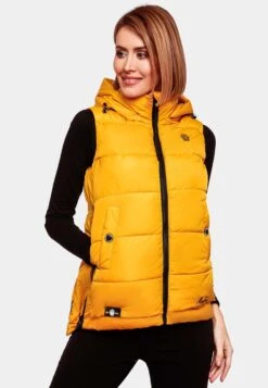 Marikoo Vestes Sans Manches Gilet Zarinaa Femme Jaune Dor -Marikoo a37942558f710fc22b99fec2c4eab40d