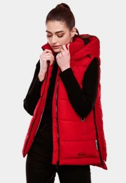 Marikoo Vestes Sans Manches Gilet Zarinaa Femme Rouge -Marikoo a83aa9ecfb852dcec9741c9f3bbb8ad6