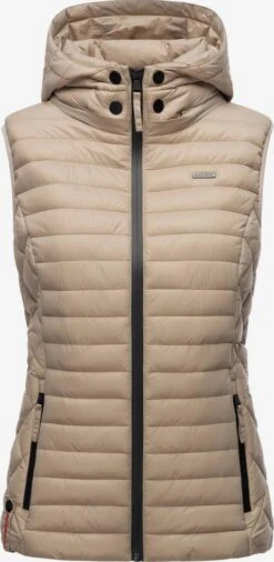 Marikoo Vestes Sans Manches Gilet Hasenpfote Femme Noisette -Marikoo a9578975924fcdea01669f45cb528789