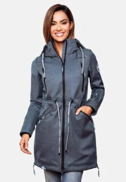 Marikoo Parkas Parka Mi-saison Femme Bleu -Marikoo b364175ad438903f1c94d490f25b42df
