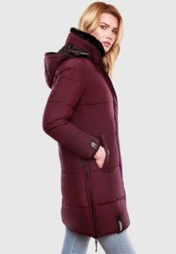 Marikoo Manteaux Dhiver Manteau D’hiver Femme Rouge Cerise -Marikoo b4457d028e8314a59caa1897d4106147