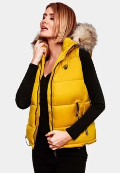 Marikoo Vestes Sans Manches Gilet Eisflöckchen Femme Jaune -Marikoo c7f88beaca8ab030bfbde92f6831cb47