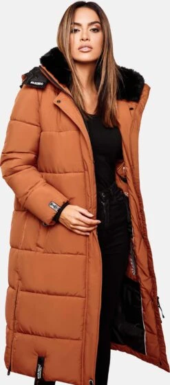 Marikoo Manteaux Dhiver Manteau D’hiver Femme Cognac -Marikoo cf9c8f205e0fd97c3279b39d33f14e95