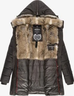 Marikoo Manteaux Courts Manteau D’hiver Femme Gris Basalte -Marikoo d1dec553e2a002037a1badc0d93f1726