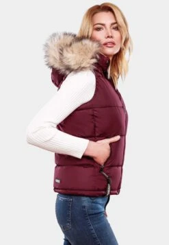 Marikoo Vestes Sans Manches Gilet Eisflöckchen Femme Bordeaux -Marikoo d28934b0a25b3ba34c6fbc899f188d61