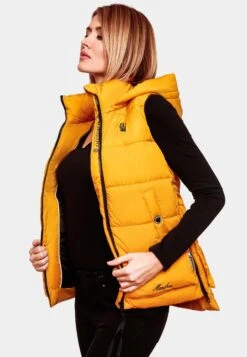 Marikoo Vestes Sans Manches Gilet Zarinaa Femme Jaune Dor -Marikoo e81ec30227376114b9e884b830a97d96