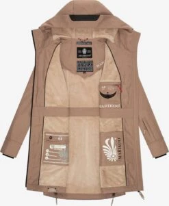 Marikoo Parkas Parka Mi-saison Femme Beige Foncé -Marikoo f2667f479b18d66b0aaf21994a66c511