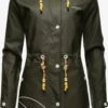 Marikoo Manteaux De Pluie Manteau Fonctionnel Femme Olive