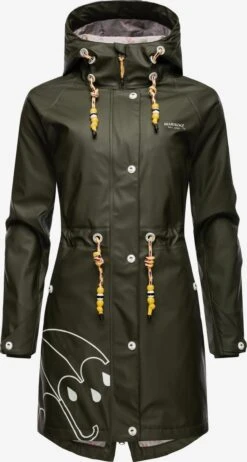Marikoo Manteaux De Pluie Manteau Fonctionnel Femme Olive