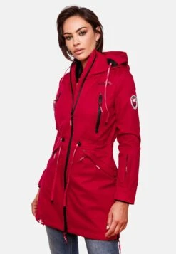 Marikoo Parkas Parka Mi-saison Femme Rouge Feu -Marikoo f98de56b154c1f2c398cfad08891c770